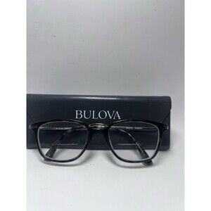 BULOVA Ridgeway Gray Square Full Rim Eyeglasses Frames Only 51-19-140 With Case